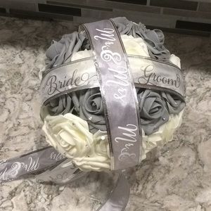 Bridal wedding  grey /white  wedding bouquet